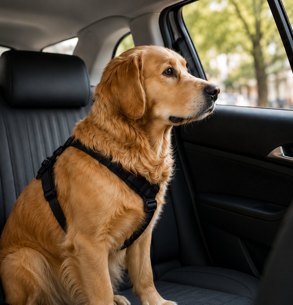 Perro viajando seguro en TaxiPet